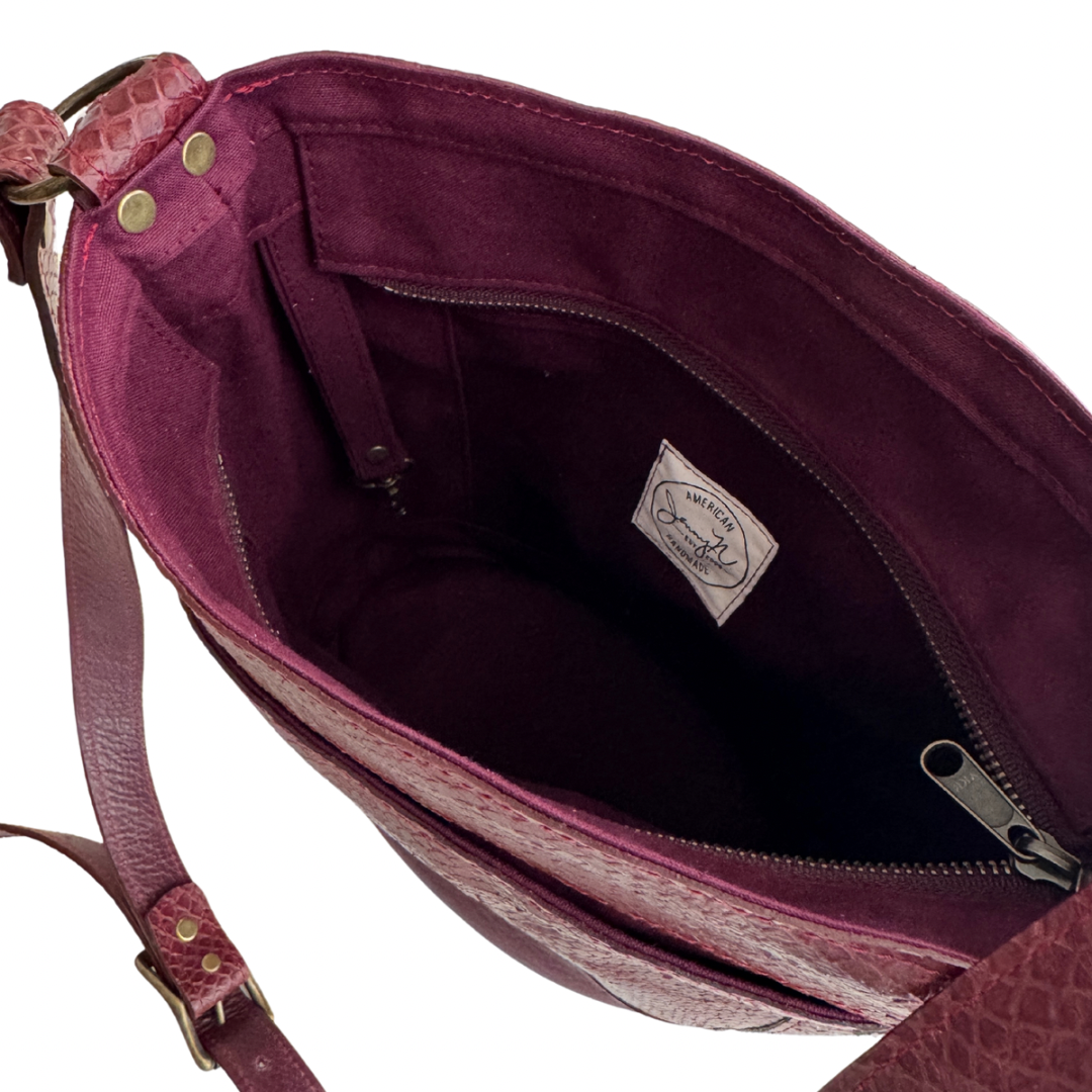 Bucket Bag in Snake Skin Embossed Leather, Mulberry, RTS