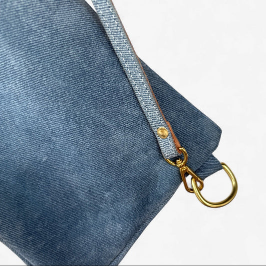 Alice Crossbody Bag, Denim Printed Leather by