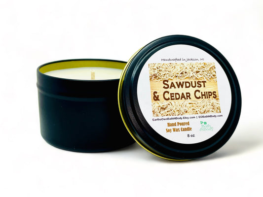 Sawdust & Cedar Chips Man Cave Soy Wax Candle