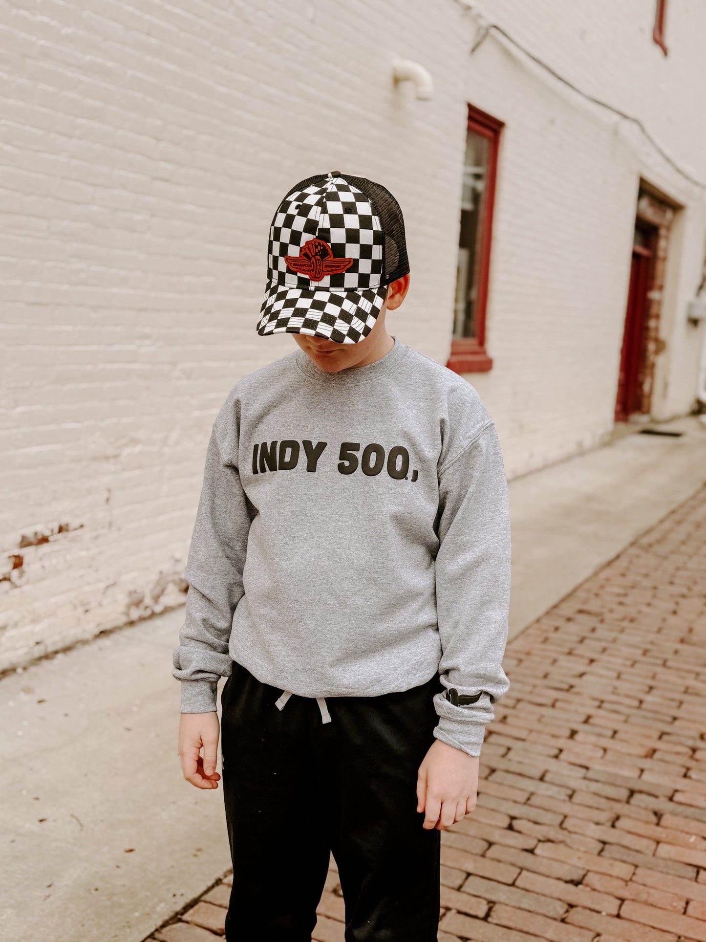 Indy 500 Puff Ink Shirt with Sleeve Detail  - Kids