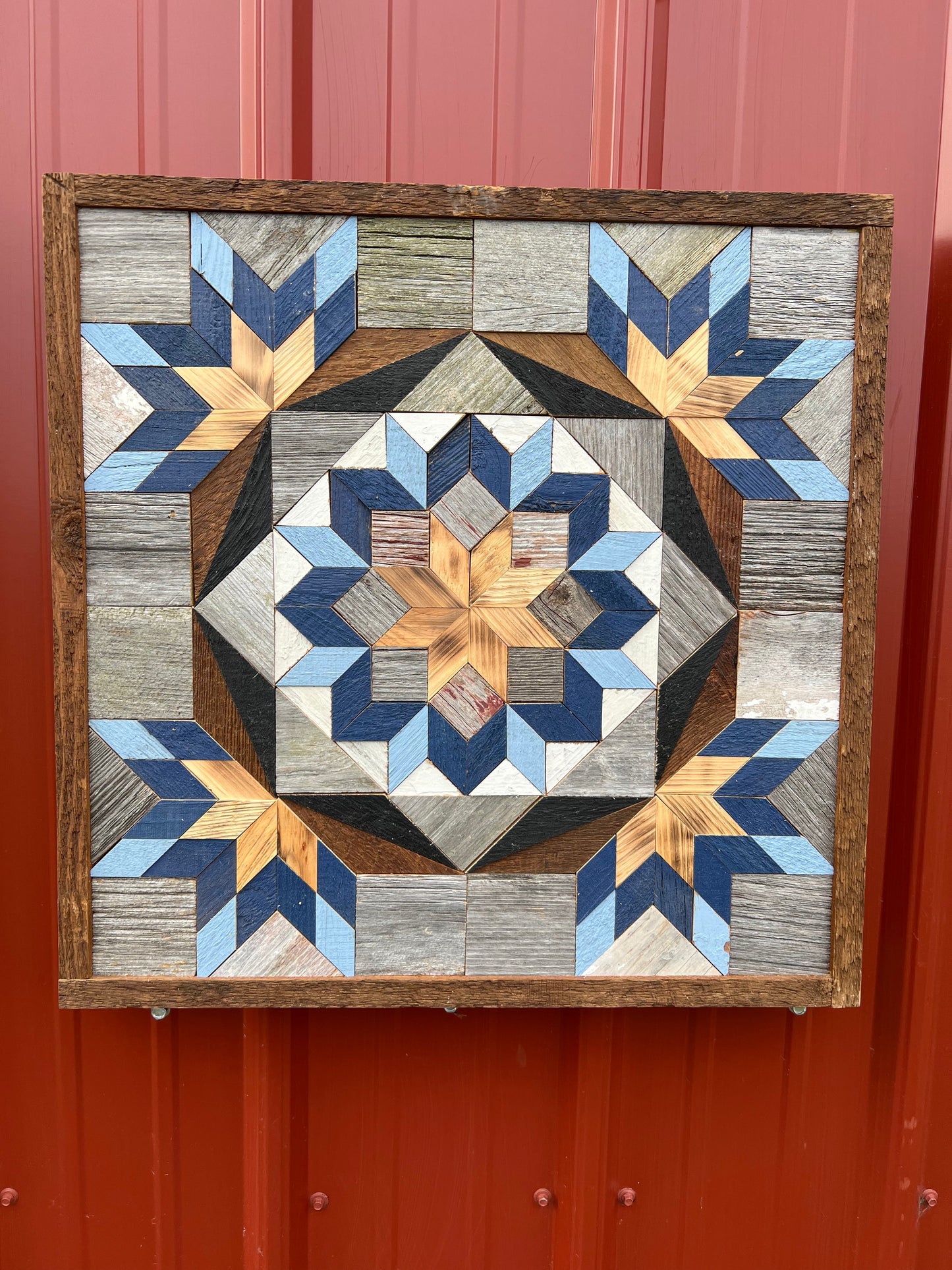 Amish Handmade Barn Quilt Wall Art – Reclaimed Barn Wood – 20.75” x 20.75”