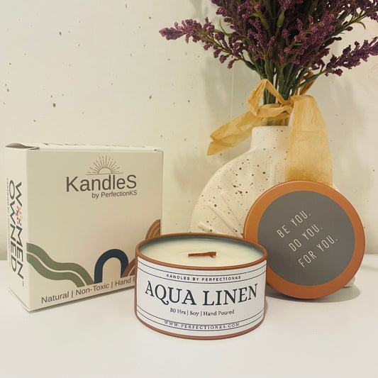Aqua Linen Luxury Candle - Freshness and Elegance Combined