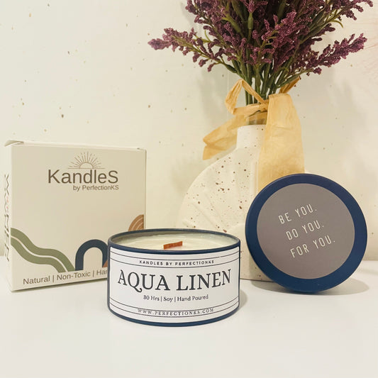Aqua Linen Luxury Candle - Freshness and Elegance Combined