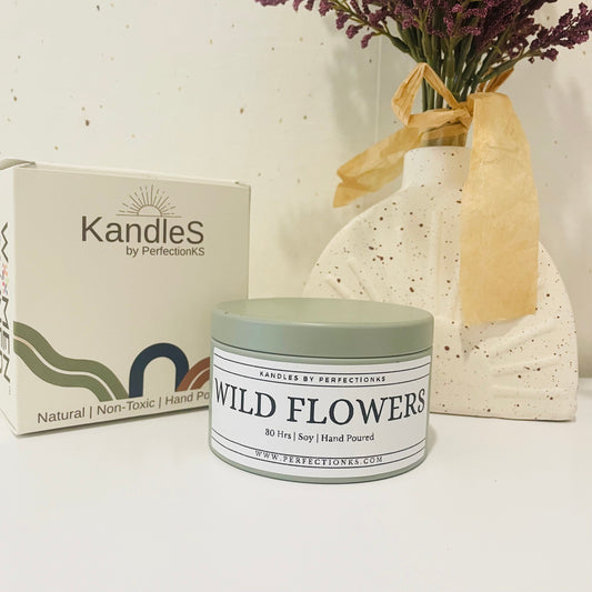 Wild Flower Oasis Luxury Candle - Tranquil Elegance for Your Space
