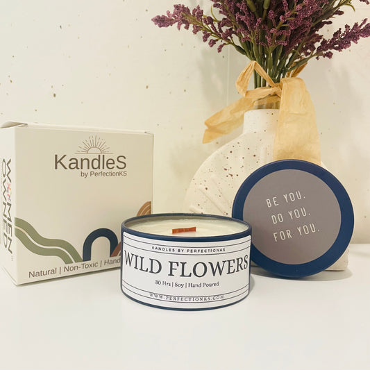 Wild Flower Oasis Luxury Candle - Tranquil Elegance for Your Space