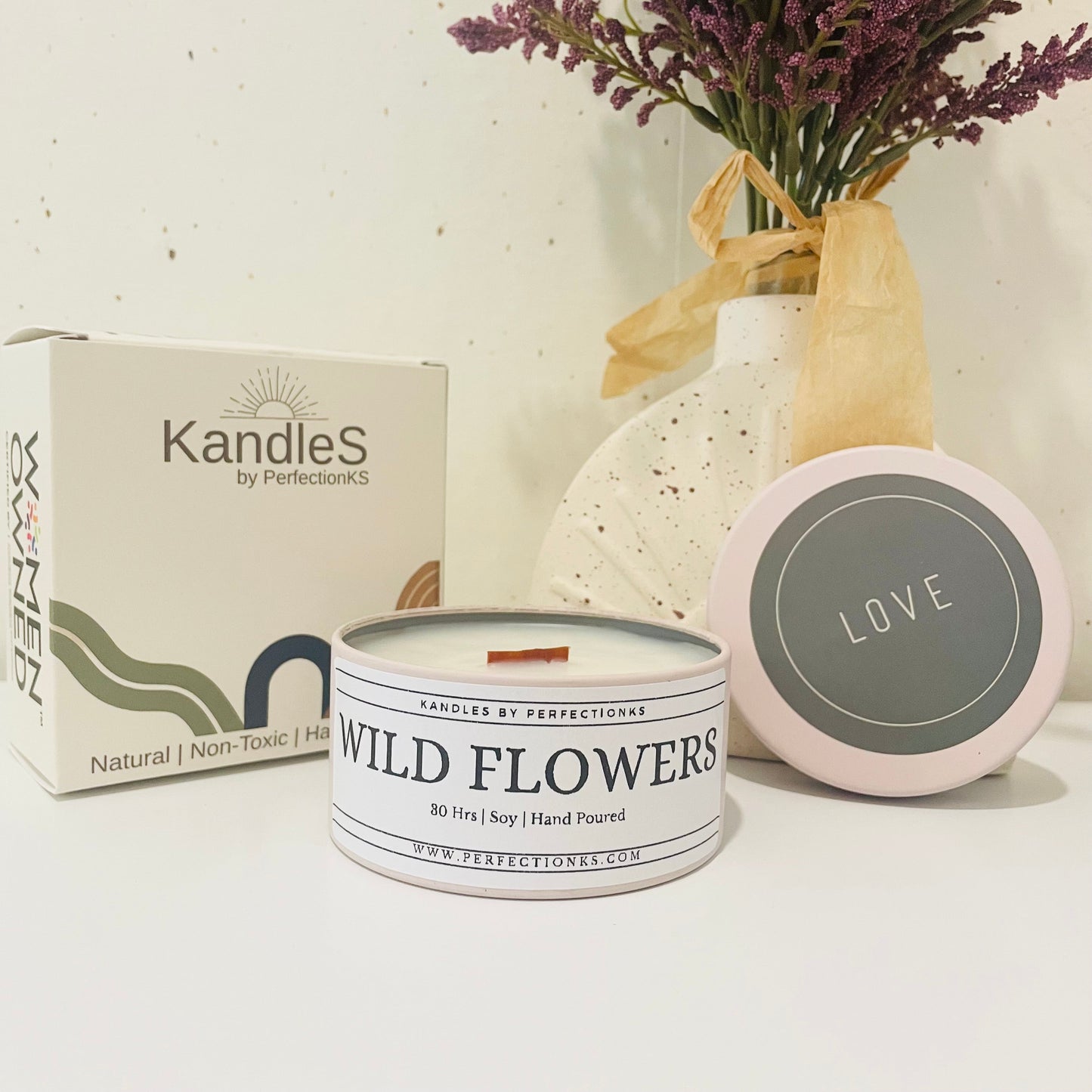 Wild Flower Oasis Luxury Candle - Tranquil Elegance for Your Space