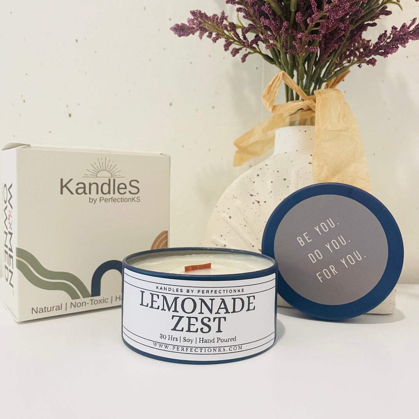 Lemonade Zest Luxury Candle | Eco-Friendly Clean-Burning Wooden Wick Candle