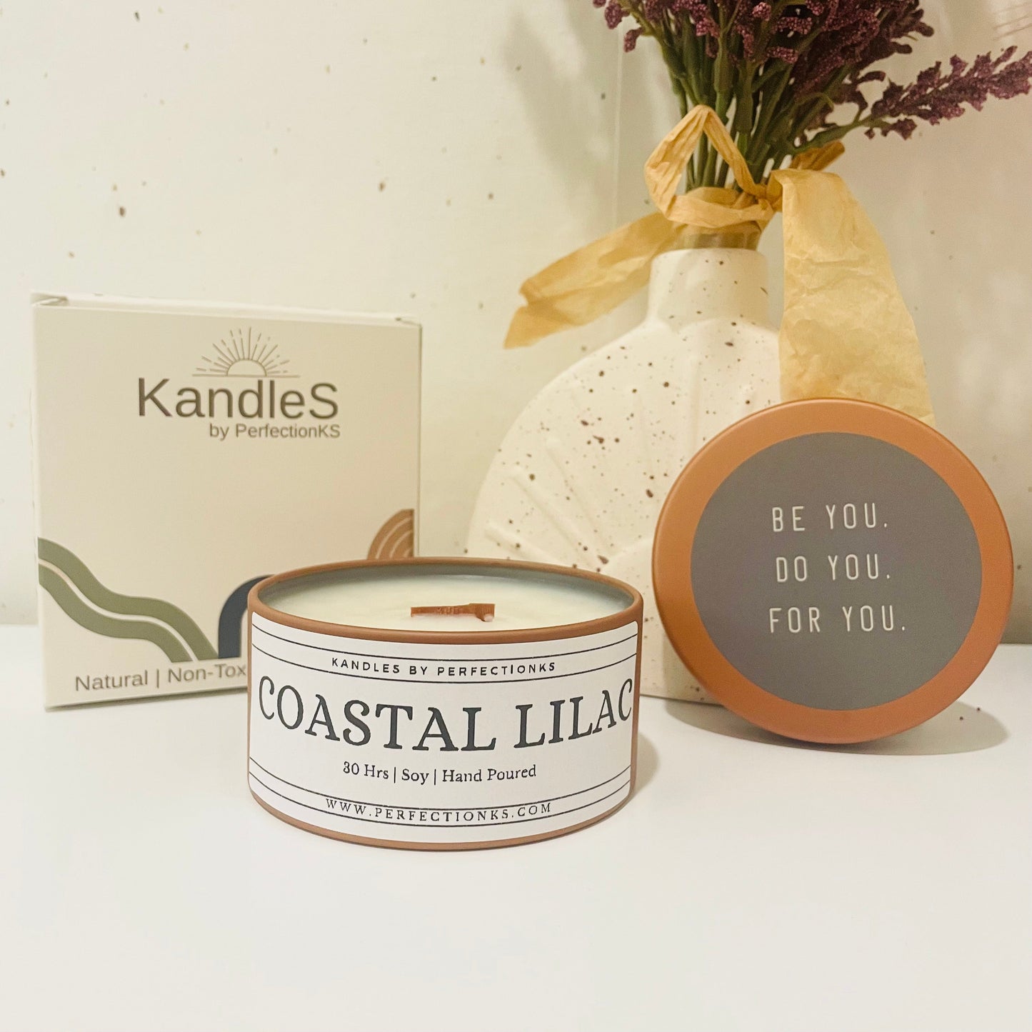 Coastal Lilac 8oz Luxury Candle – Coastal Freshness Elegant Florals