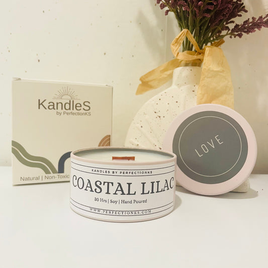 Coastal Lilac 8oz Luxury Candle – Coastal Freshness Elegant Florals
