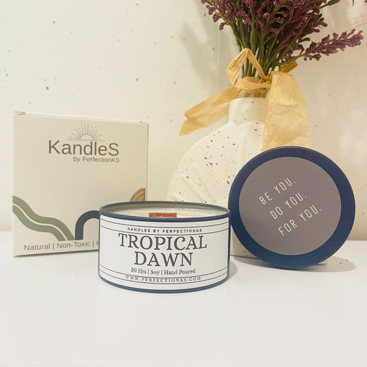 Tropical Dawn 8oz Luxury Candle - Exotic Elegance for Your Space