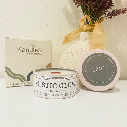 Rustic Glow 8oz Luxury Candle – A Bold Fusion of Smoky Woods & Warm Amber