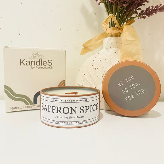 Saffron Spice Luxury Candle – A Warm, Exotic Blend of Rich Spices & Velvety Suede