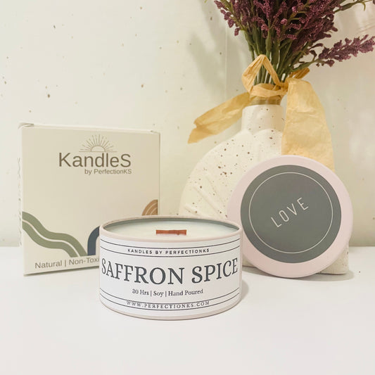 Saffron Spice Luxury Candle – A Warm, Exotic Blend of Rich Spices & Velvety Suede