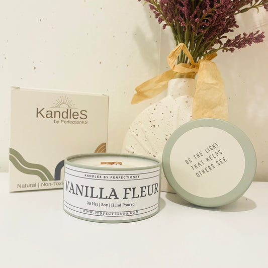 Vanilla Fleur 8oz Luxury Candle – A Delicate Dance of Floral Elegance & Creamy Vanilla