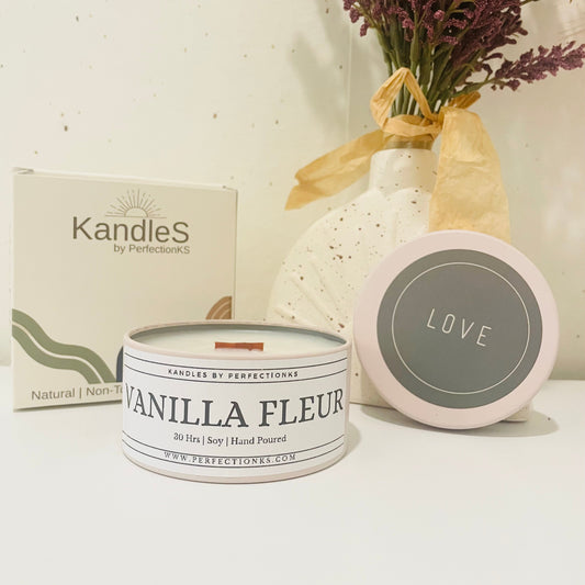 Vanilla Fleur 8oz Luxury Candle – A Delicate Dance of Floral Elegance & Creamy Vanilla