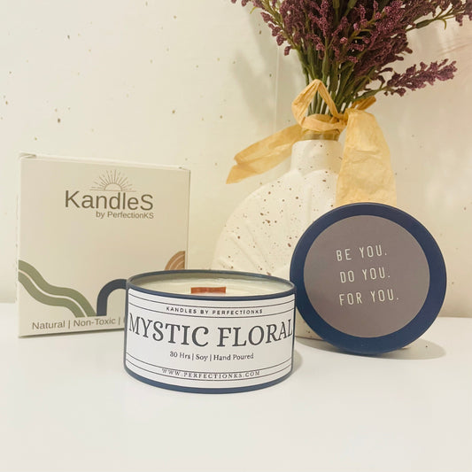 Mystic Floral Luxury Candle – A Captivating Blend of Fresh Botanicals & Soft Woods