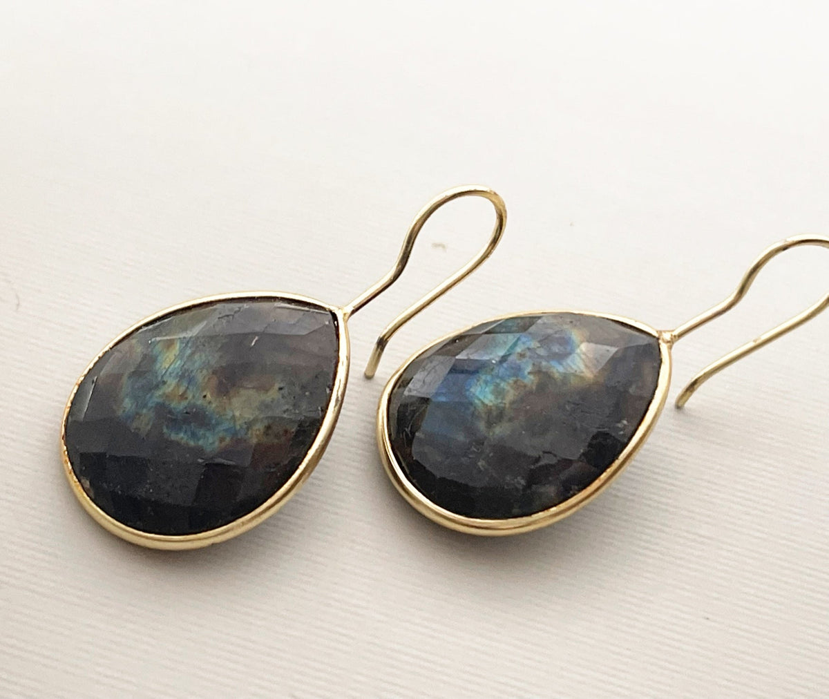 Labradorite Teardrop Earrings – Vermeil over Sterling