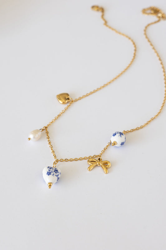 Bella Charm Necklace in Blue