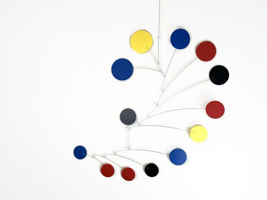 Hanging Mobile Large Kinetic Sculpture USA in Rex Style Rainbow