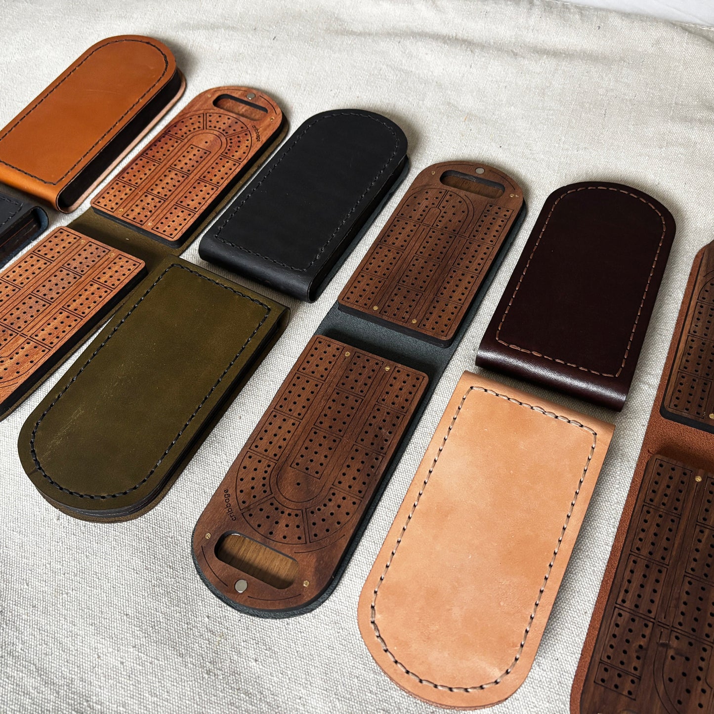 Large Travel Cribbage Board - Mahogany Wood