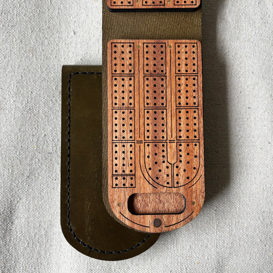 Large Travel Cribbage Board - Mahogany Wood