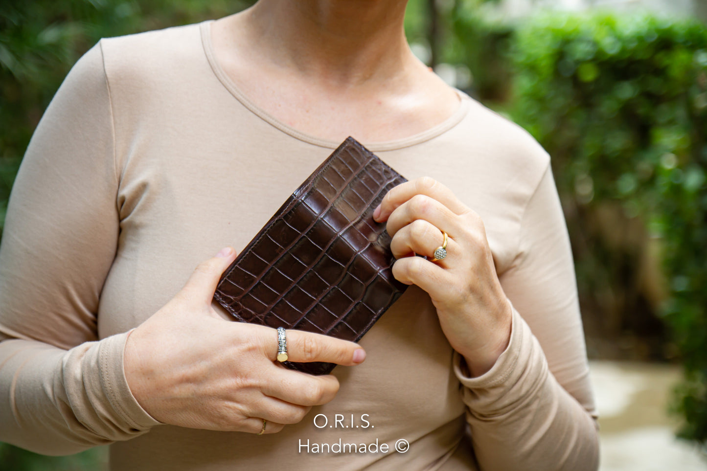 American Alligator Wallet - Matte Brown