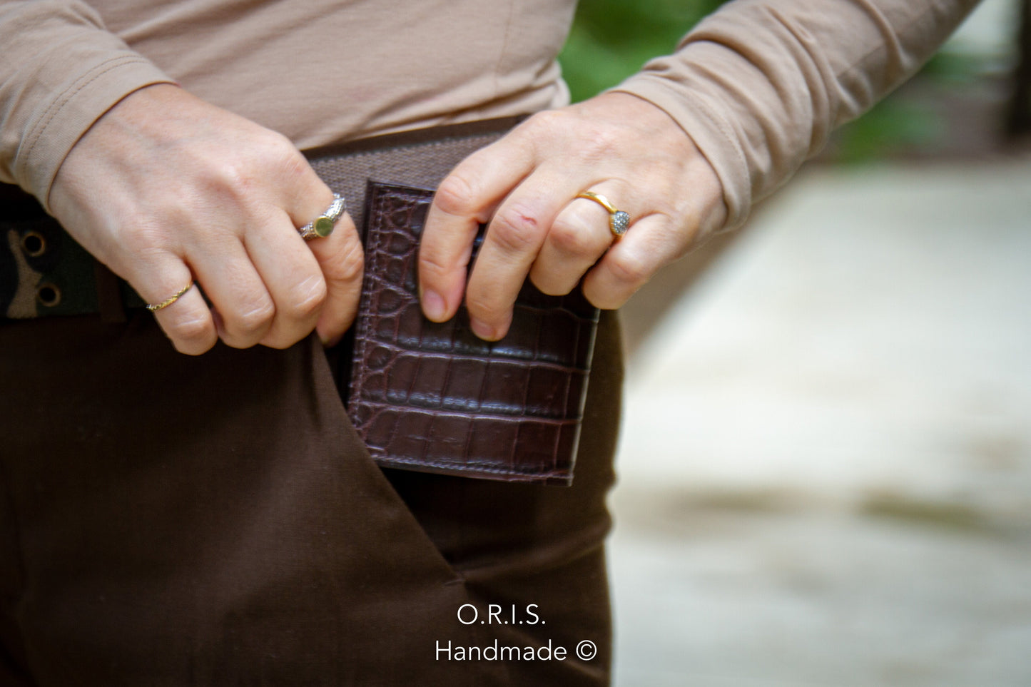 American Alligator Wallet - Matte Brown