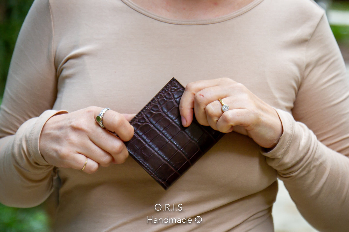 American Alligator Wallet - Matte Brown