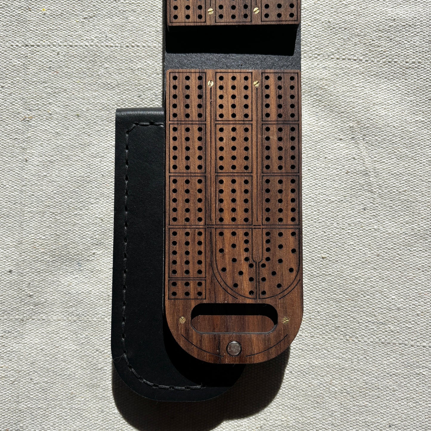 Travel Cribbage Board - Walnut Wood