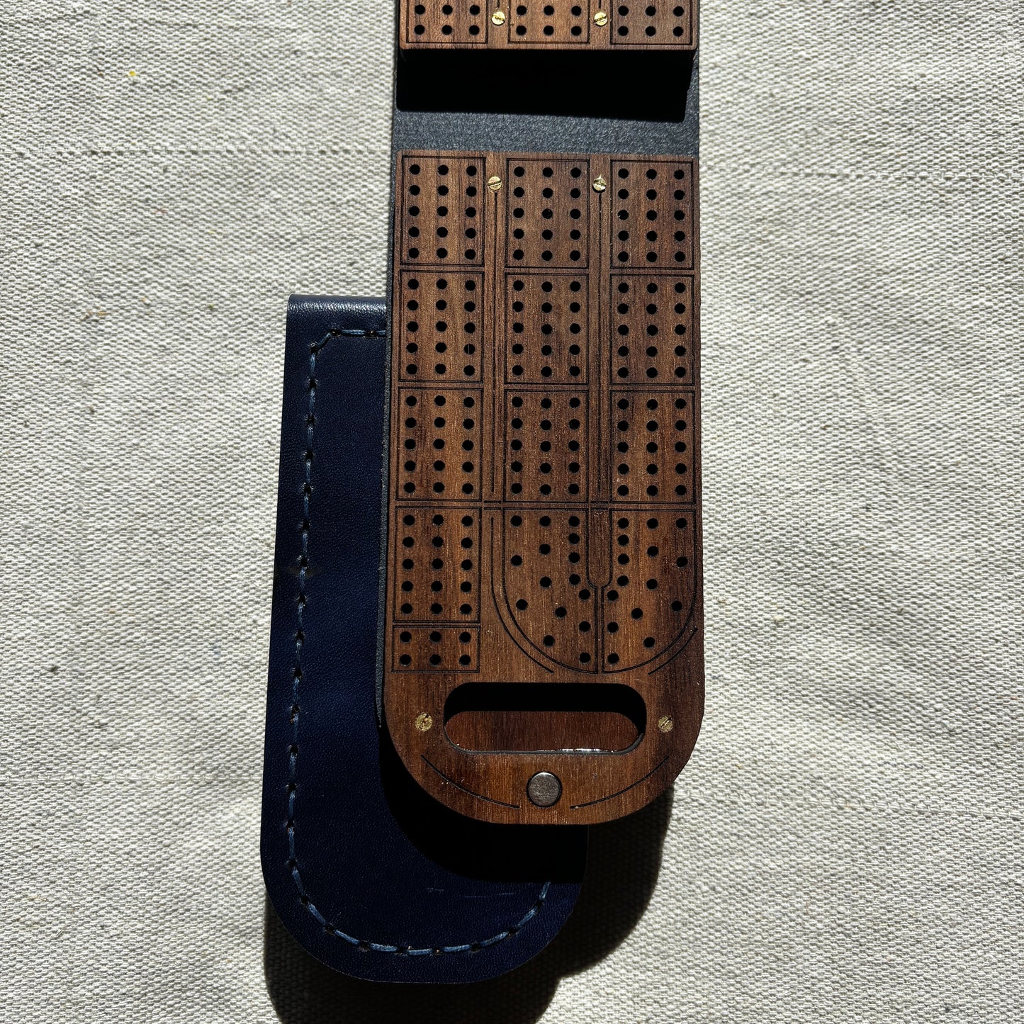 Travel Cribbage Board - Walnut Wood