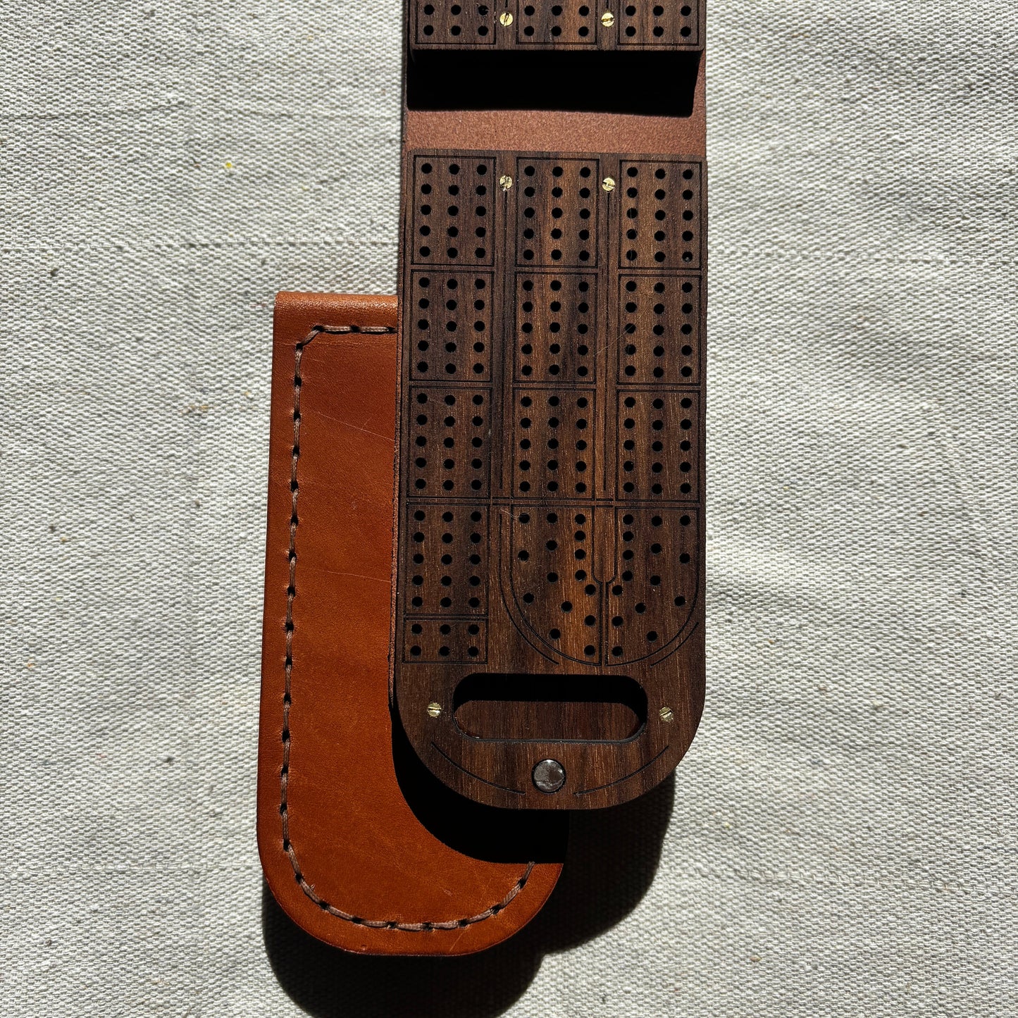 Travel Cribbage Board - Walnut Wood