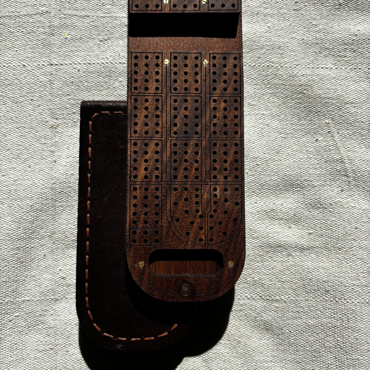 Travel Cribbage Board - Walnut Wood