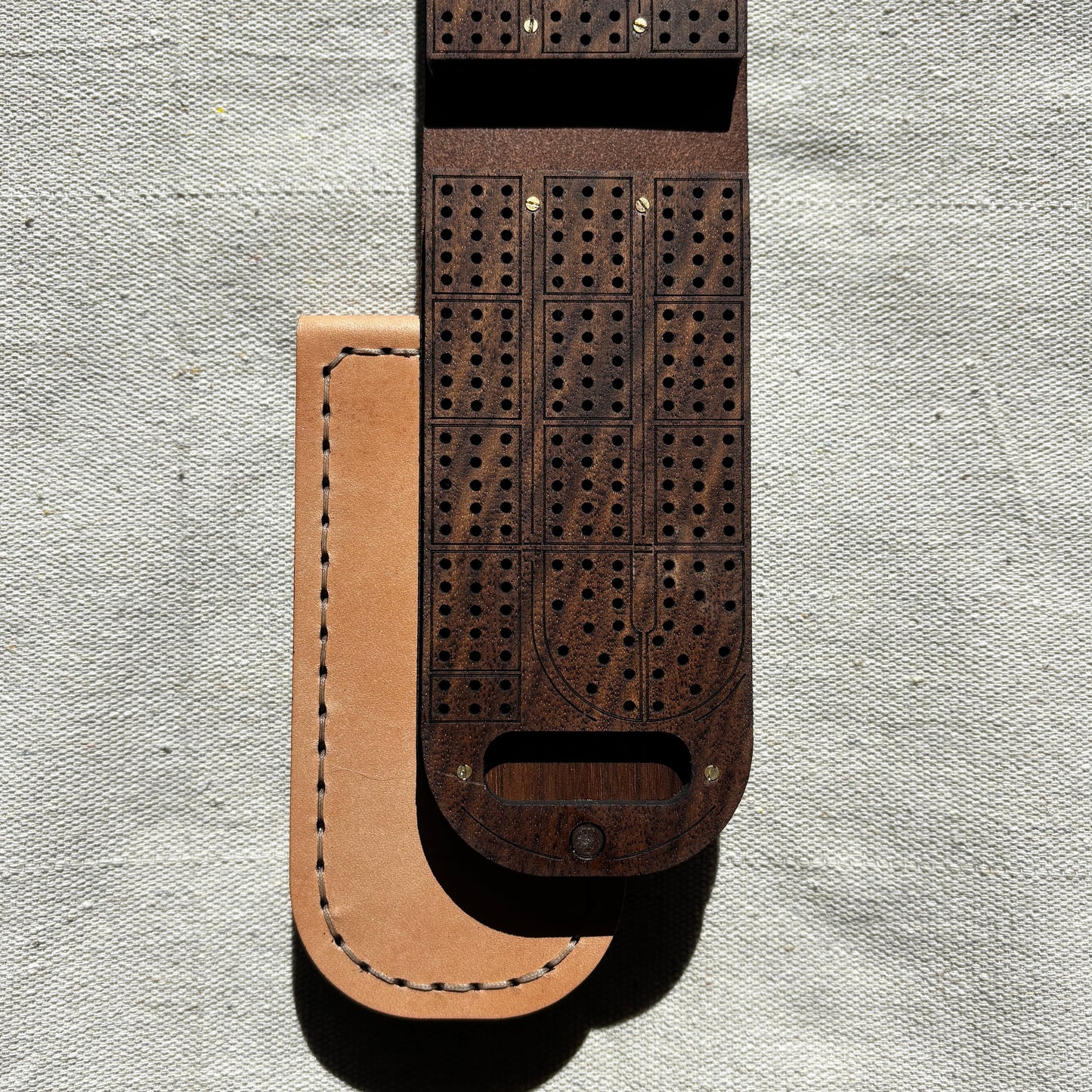 Travel Cribbage Board - Walnut Wood