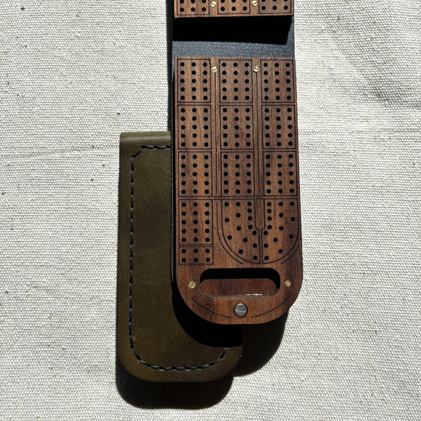 Travel Cribbage Board - Walnut Wood