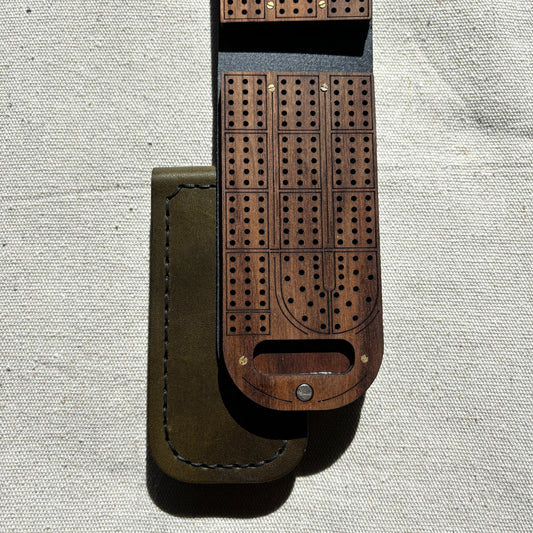 Travel Cribbage Board - Walnut Wood