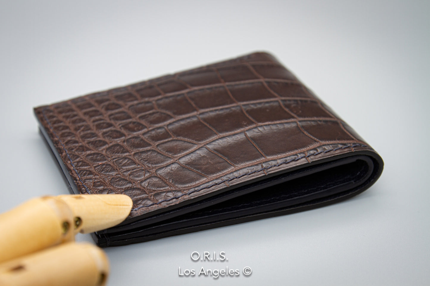 American Alligator Bifold Wallet - Chocolate Brown
