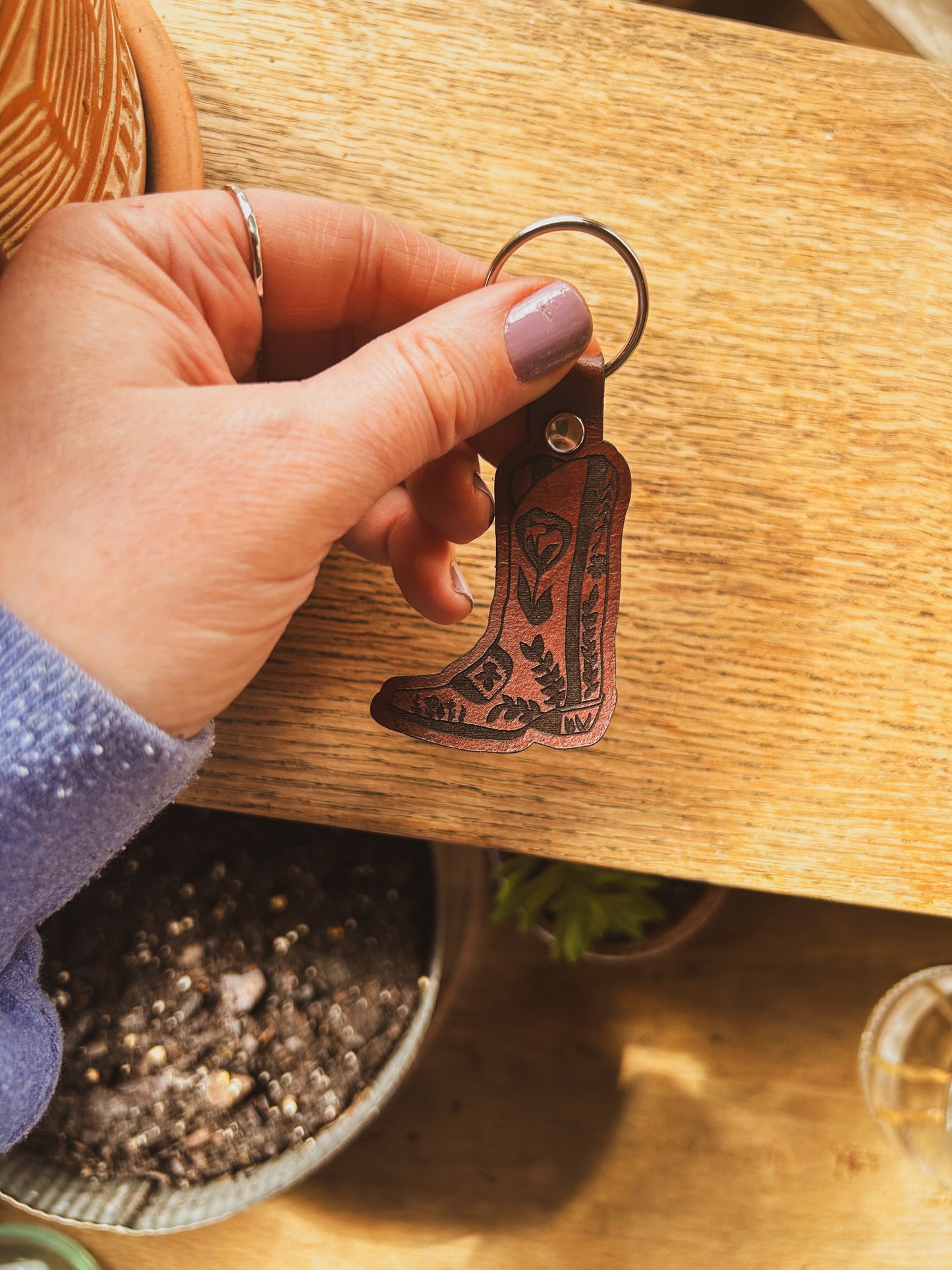 Cowgirl Boot Keychain