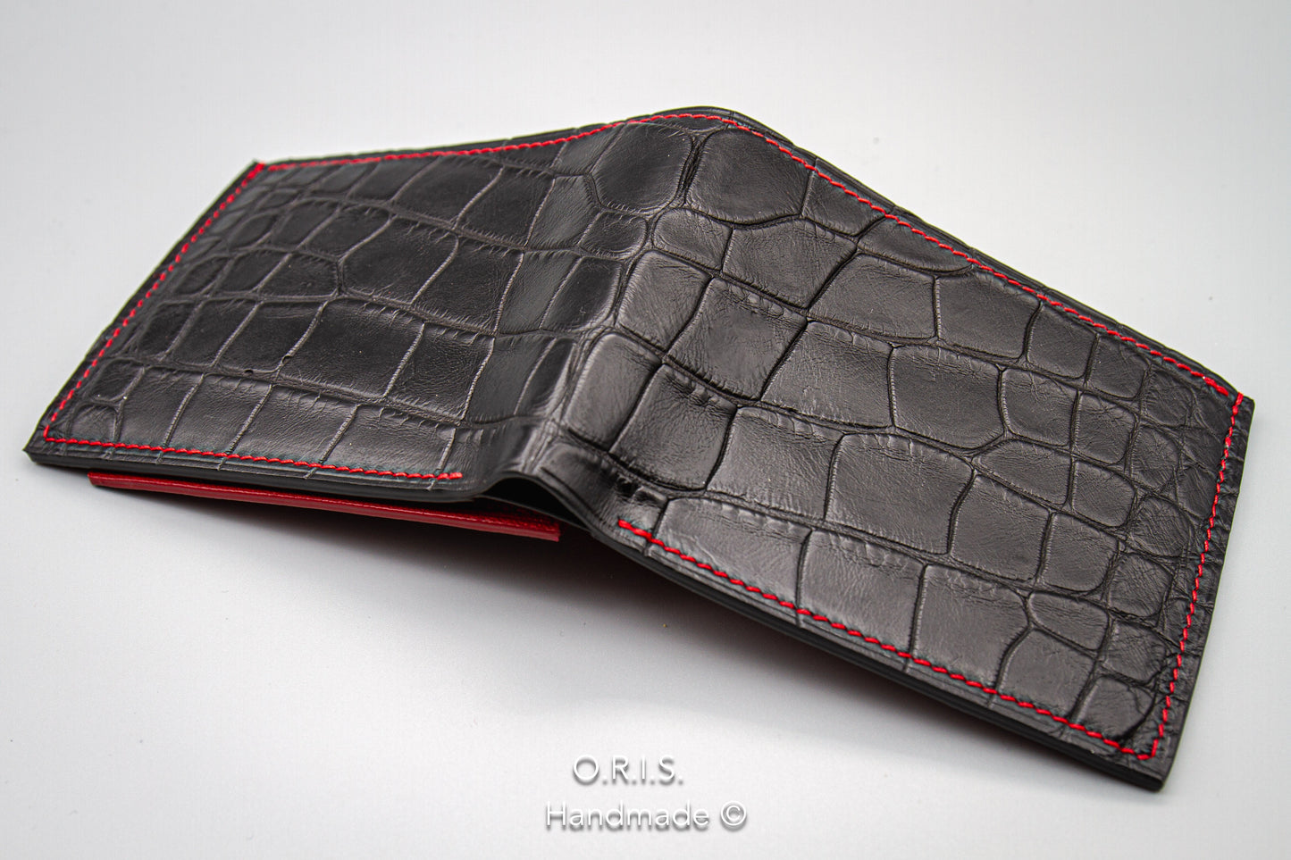 American Alligator Trifold Wallet - Matte Black