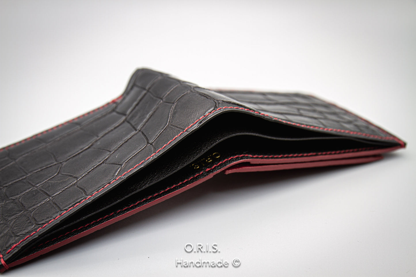 American Alligator Trifold Wallet - Matte Black
