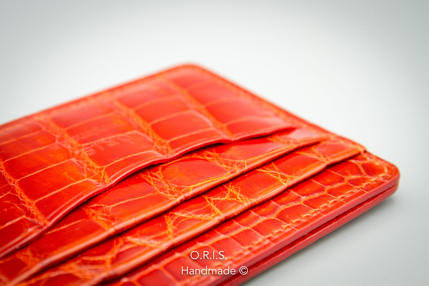 Crocodile Card Holder - Orange