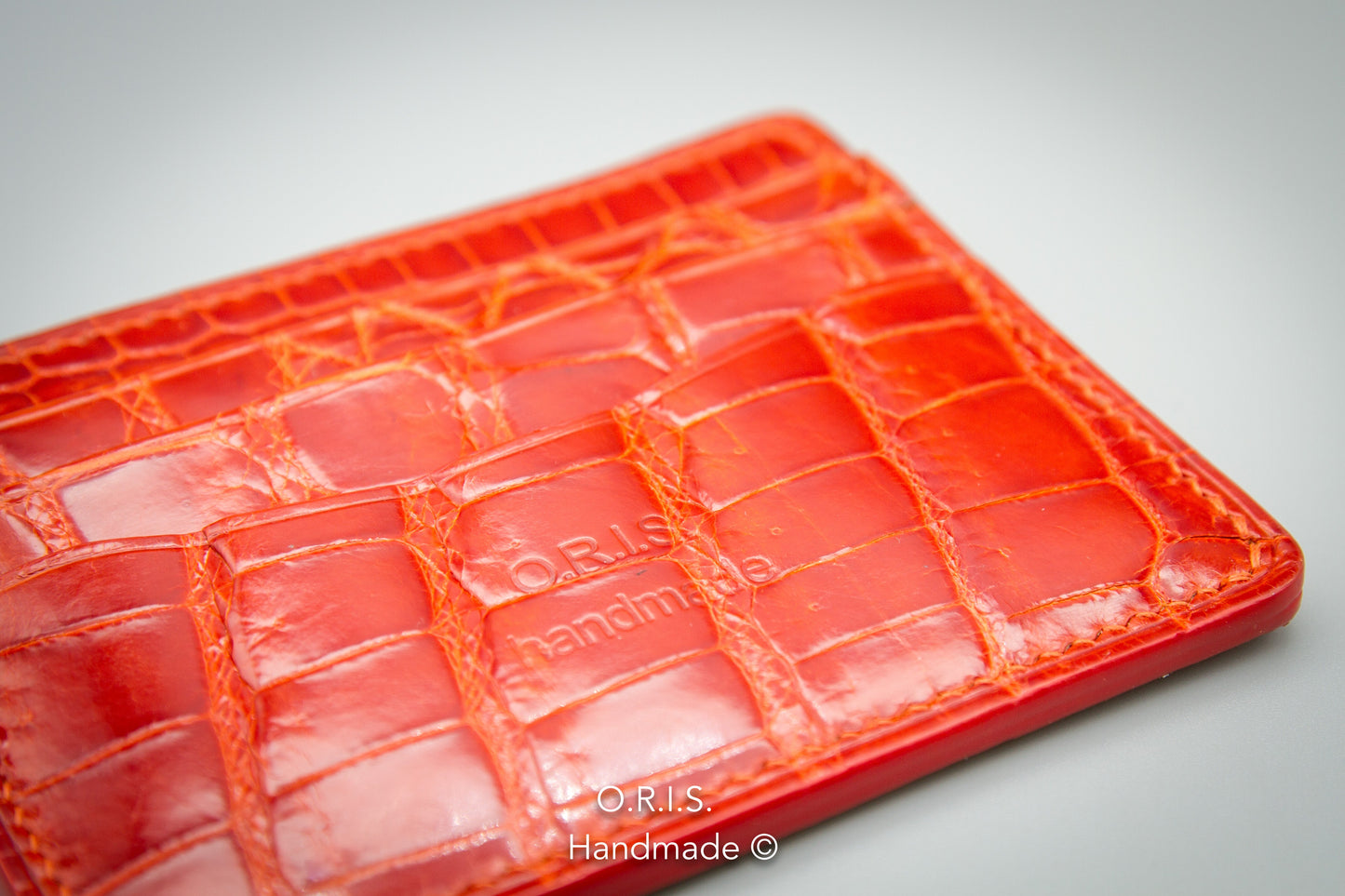 Crocodile Card Holder - Orange