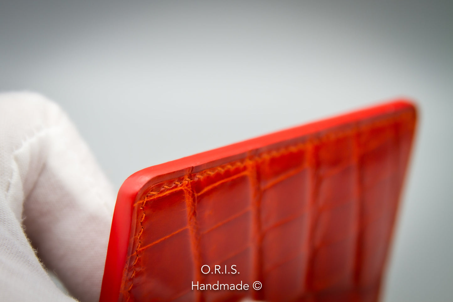 Crocodile Card Holder - Orange