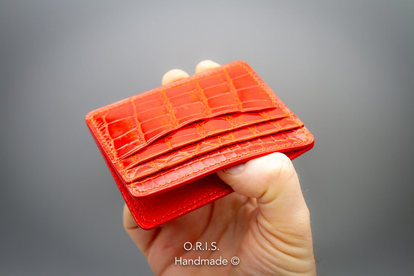 Crocodile Card Holder - Orange