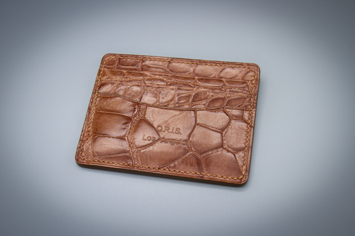 Alligator Compact Card Holder - Rosewood