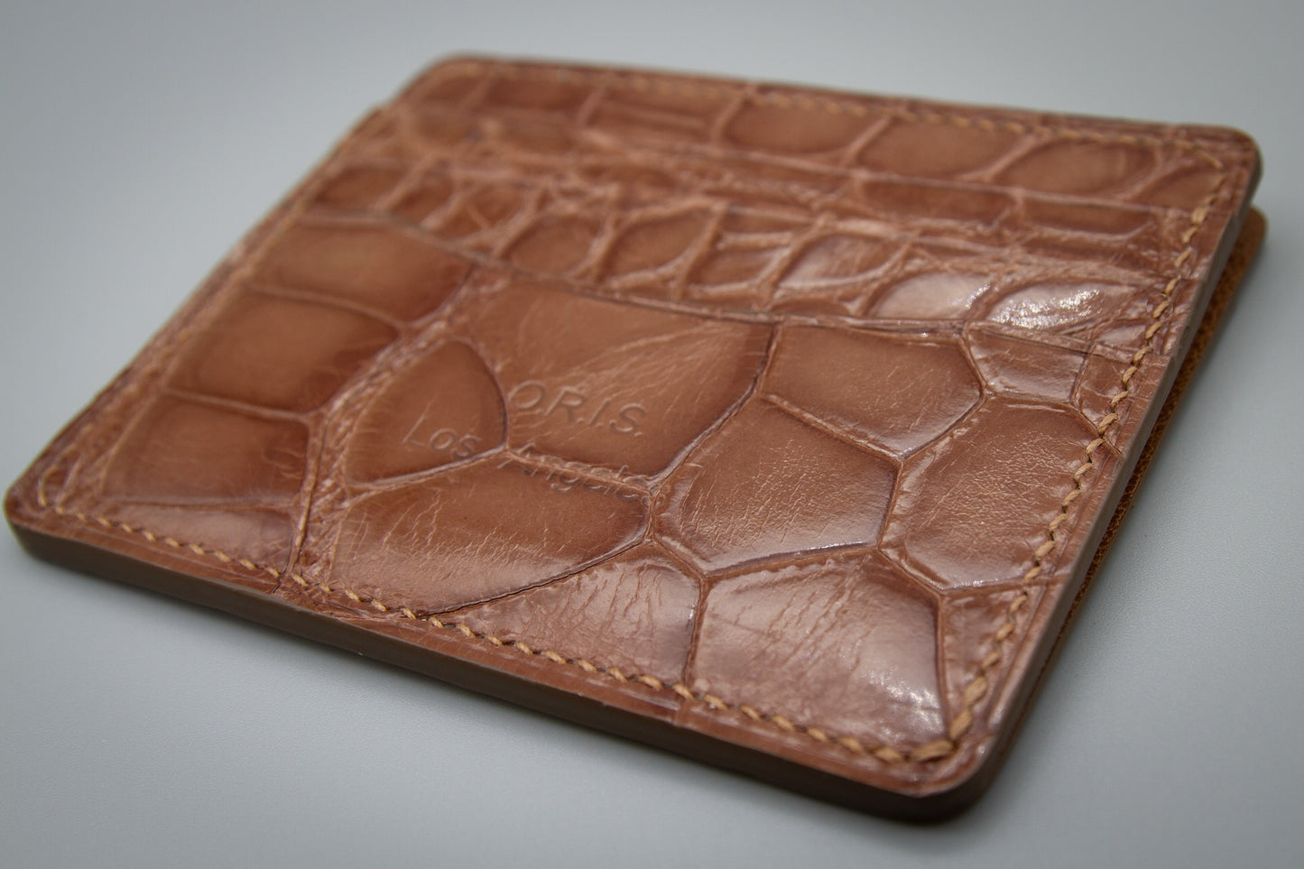 Alligator Compact Card Holder - Rosewood