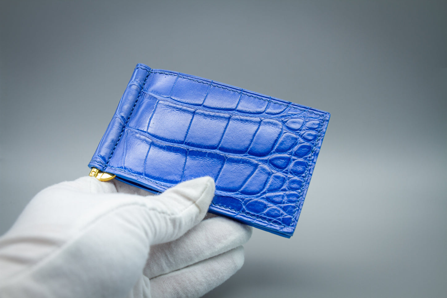 Crocodile Money Clip Wallet - Blue