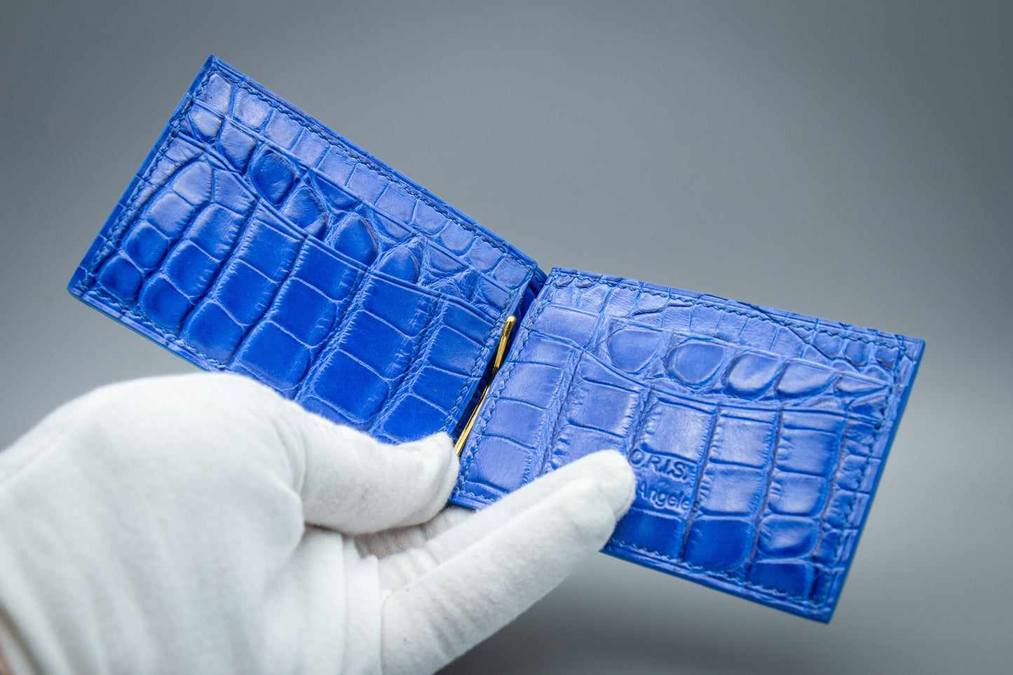 Crocodile Money Clip Wallet - Blue