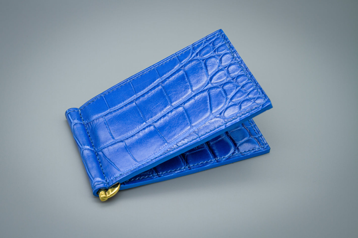 Crocodile Money Clip Wallet - Blue
