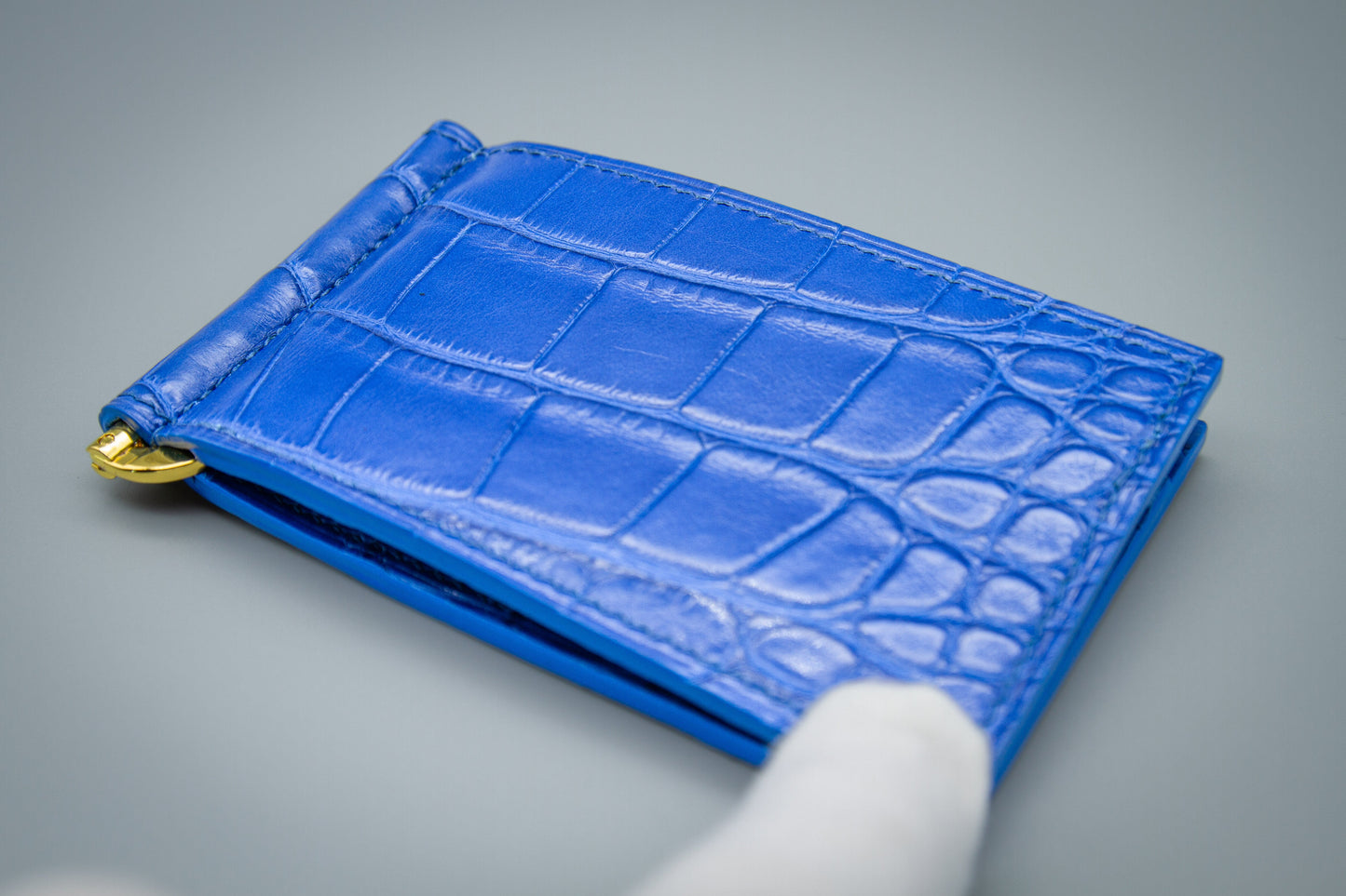 Crocodile Money Clip Wallet - Blue