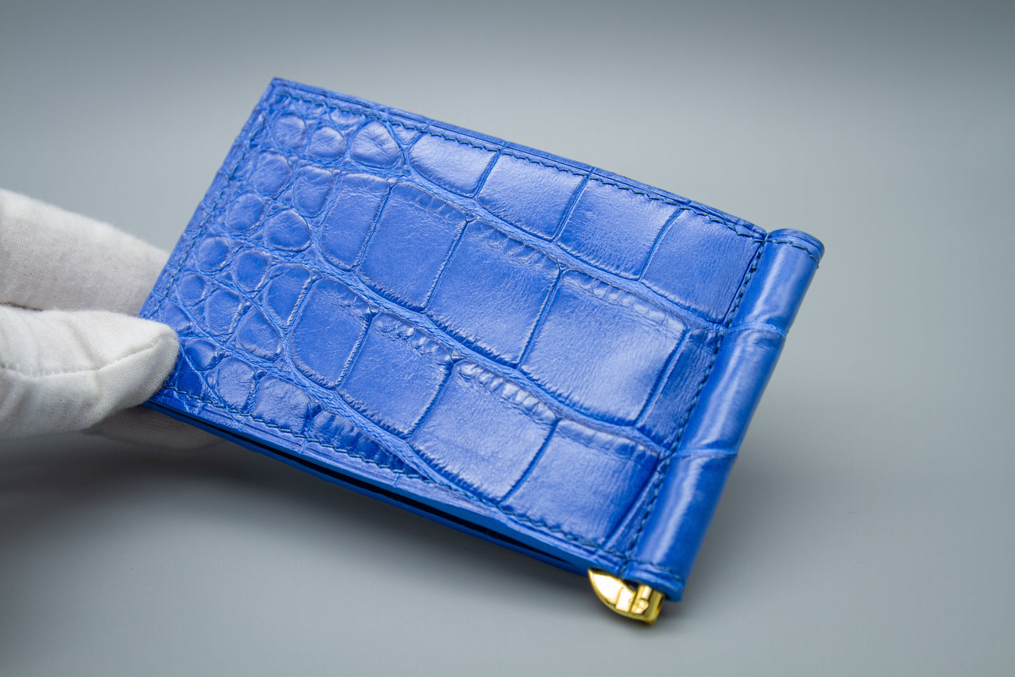 Crocodile Money Clip Wallet - Blue